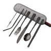 Black portable tableware set, stainless steel lightweight travel household outdoor storage box Item Picture